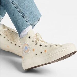 CONVERSE Chuck Taylor All Star Lift Platform Hi Pearls Sneakers 10